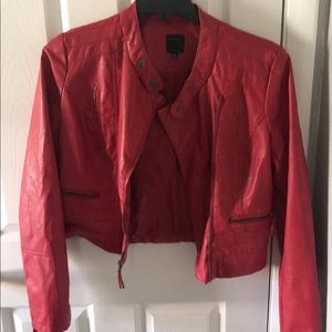 Red leather jacket